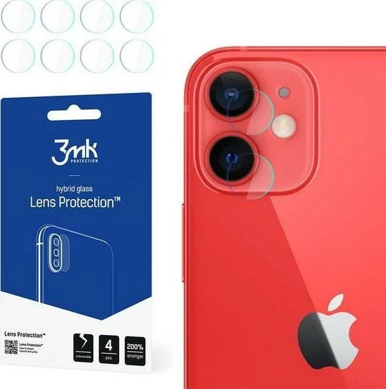 LCD apsauginė plėvelė kamerai 3MK Flexible Glass Lens Apple iPhone 12 Mini