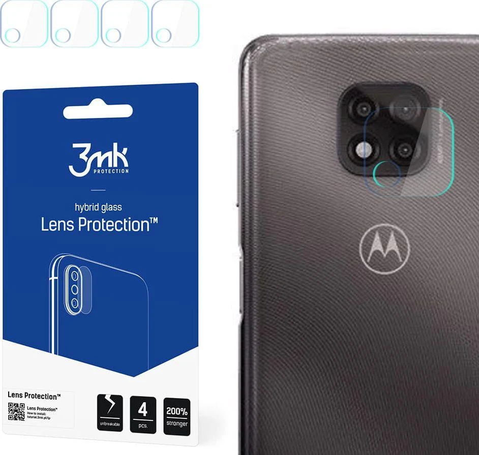 HIBRIDINIS STIKLAS 3MK LANKSTUS STIKLINIS OBJEKTYVAS, „MOTOROLA MOTO G POWER 2021“ FOTOAPARATAS, 4 VNT.
