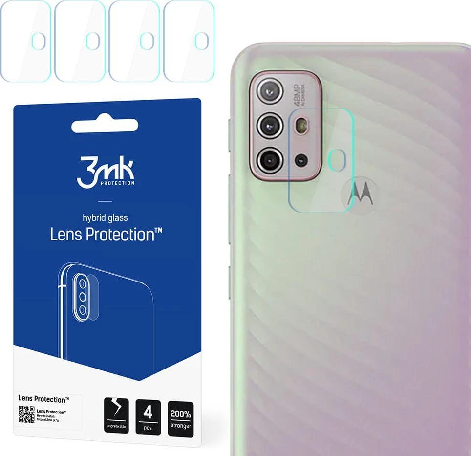 HIBRIDINIS STIKLAS 3MK LANKSTUS STIKLINIS OBJEKTYVAS MOTOROLA MOTO G10 FOTOAPARATUI 4 VNT.