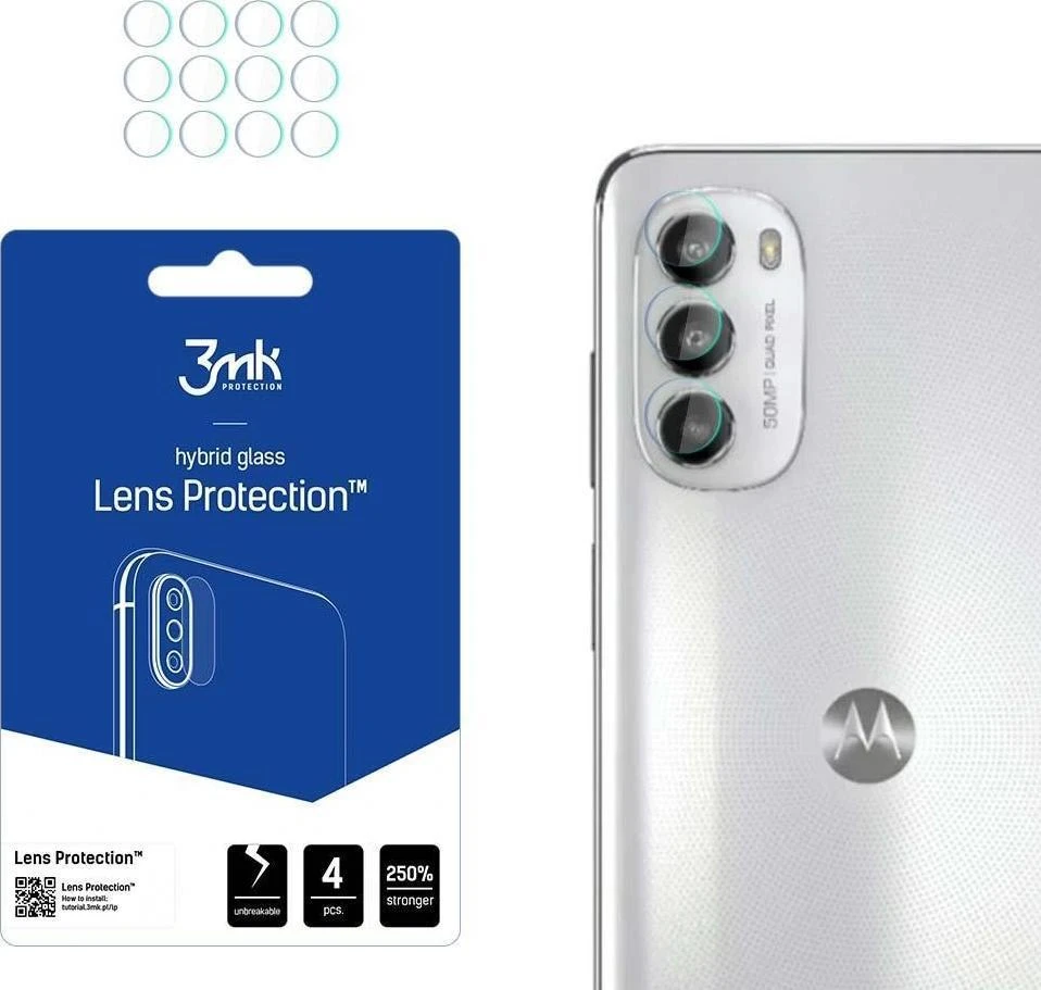 3MK objektyvo apsauga Motorola Moto G82 5G kameros objektyvo apsaugai, 4 dalys