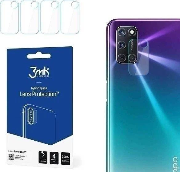HIBRIDINIS STIKLAS 3MK LANKSUS STIKLAS OPPO A72 LĖŠYMAS KAMERAI 4 Vnt.