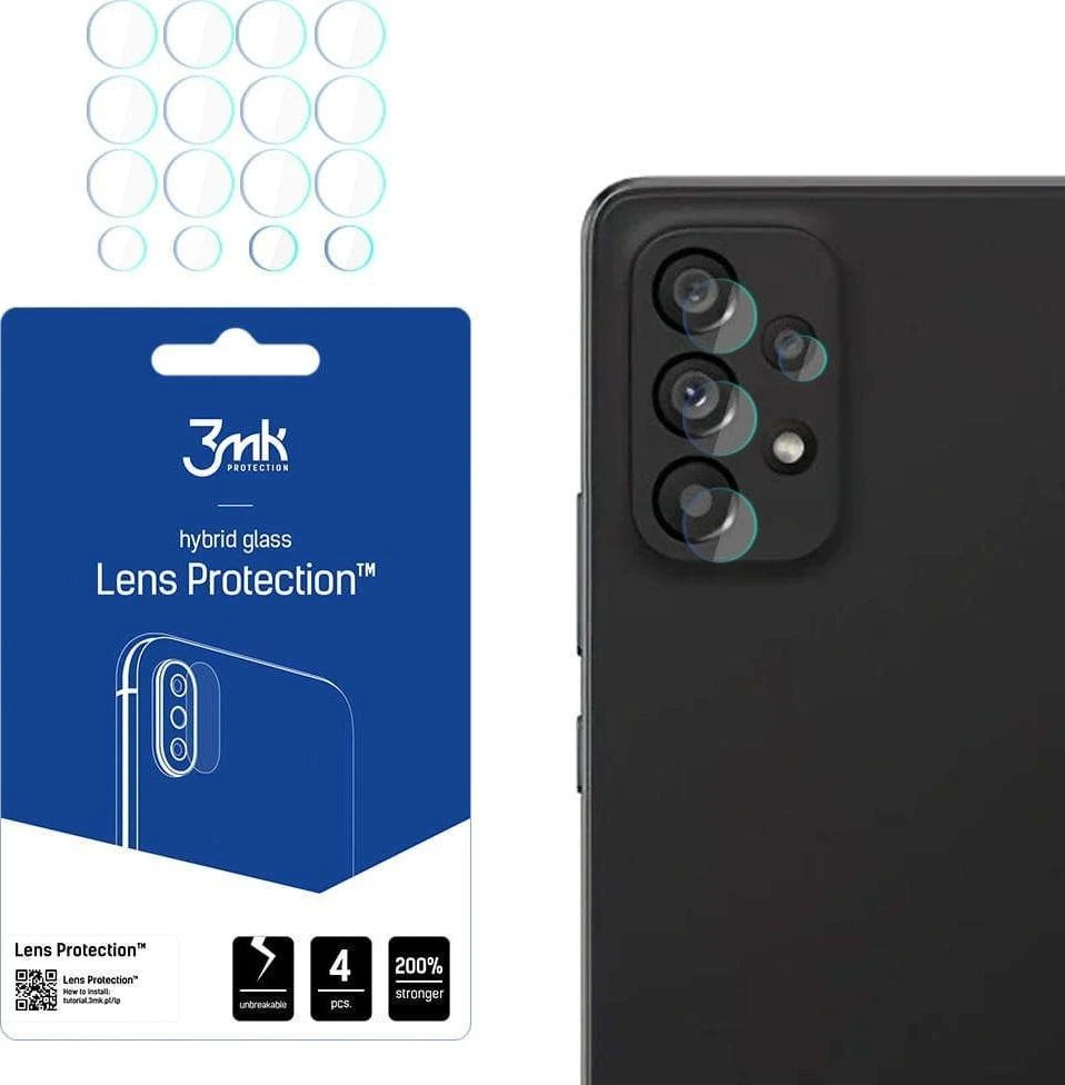 3MK objektyvo apsauga Samsung A53 5G A536 kameros objektyvo apsauga 4vnt