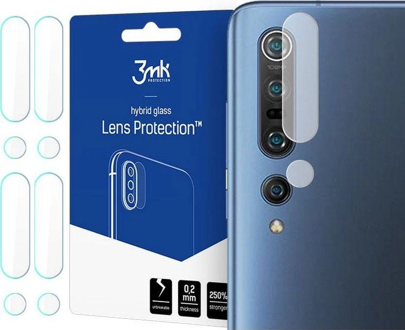 HYBRID GLASS 3MK FLEXIBLE GLASS LENS XIAOMI MI 10 PRO FOR CAMERA 4 PCS.