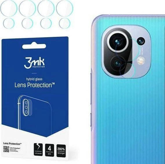 3MK FLEXIBLE GLASS LENS HYBRID GLASS PROTECT XIAOMI MI 11 / MI 11 5G 4 PCS CAMERA