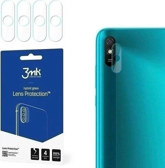 HIBRIDINIS STIKLAS 3MK LANKSTUSIS STIKLAS LĖŠAS XIAOMI REDMI 9A KAMERAI 4 Vnt.