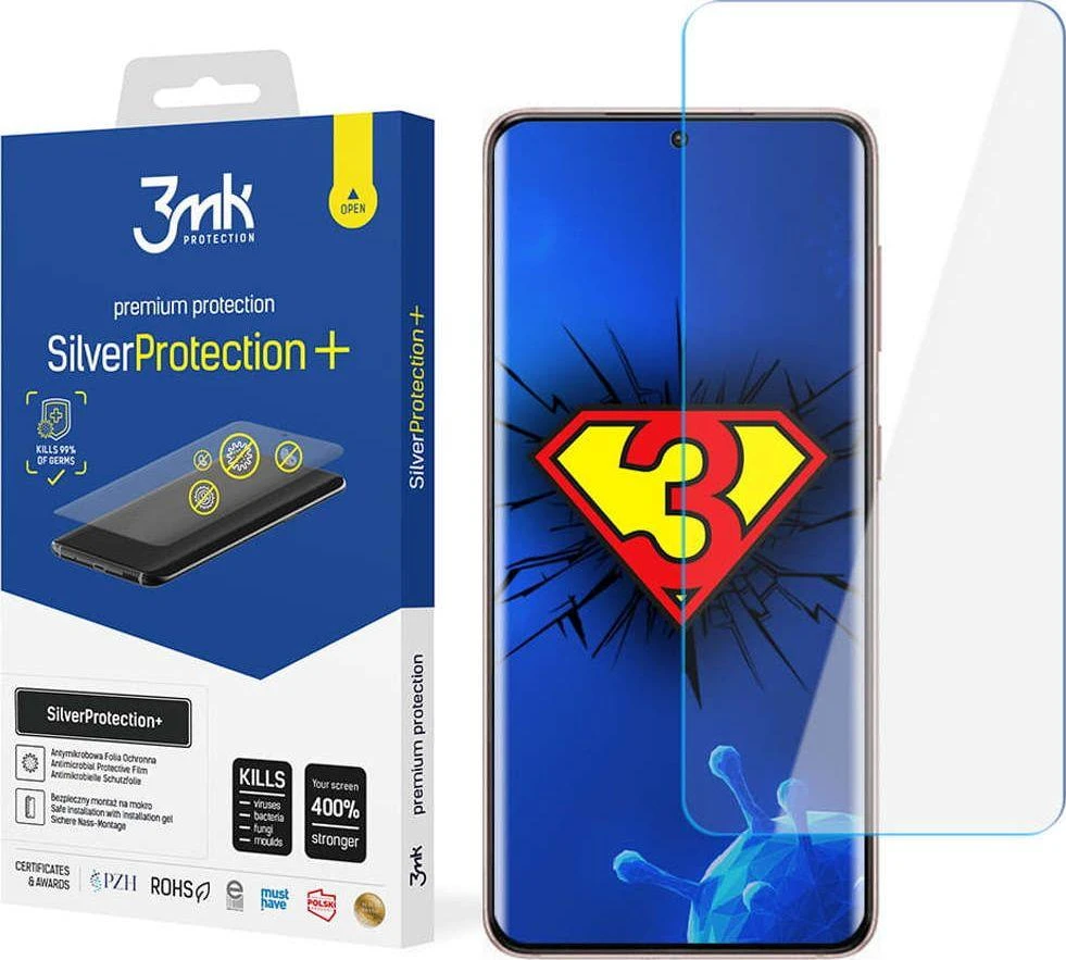 LCD apsauginė plėvelė 3mk Sidabrinis Protection+ Samsung G990 S21 FE 5G