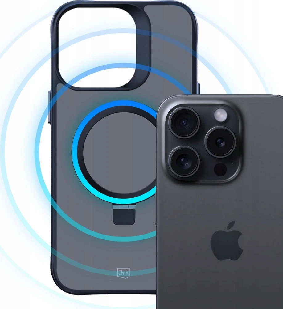 Dėklas 3MK Smoke Apple iPhone 15 Pro Magsafe ir stovas