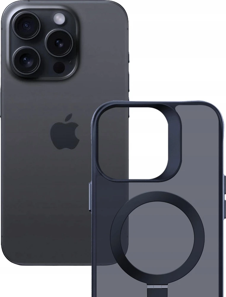 Dėklas 3MK Smoke Apple iPhone 15 Pro Magsafe ir stovas