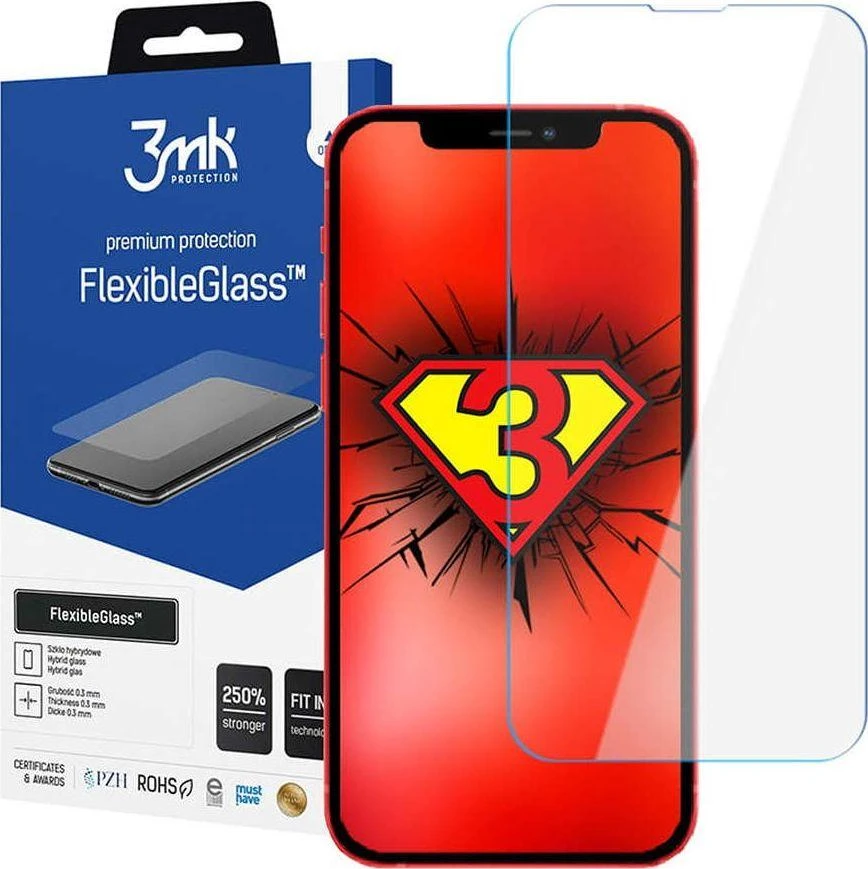 3MK FlexibleGlass skirtas Apple iPhone 13 Pro Max Hybrid stiklas, Flexiglass ekrano apsauga