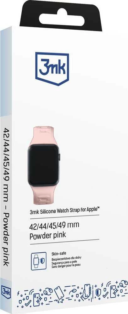 3mk silikoninė apyrankė Apple Watch 42 / 44 / 45 / 49 mm - rožinės spalvos