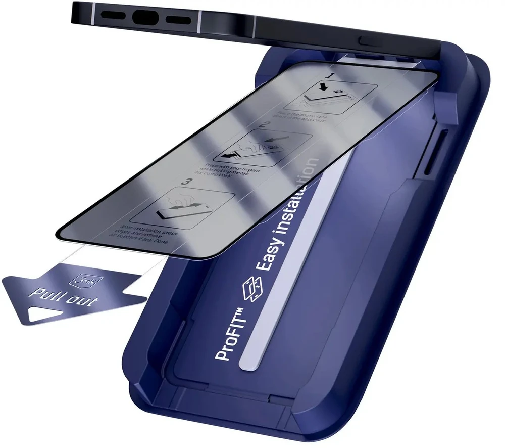 3Mk Protection 9H grūdintas stiklas su 3mk HardGlass Max privatumo filtru, skirtas iPhone 13/13Pro/14/16E/17E