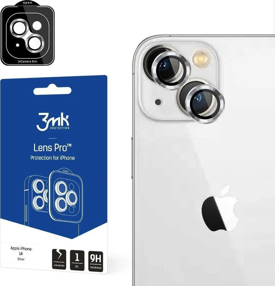 Apsauginis stikliukas kamerai 3mk Lens Pro Apple iPhone 14 sidabrinis