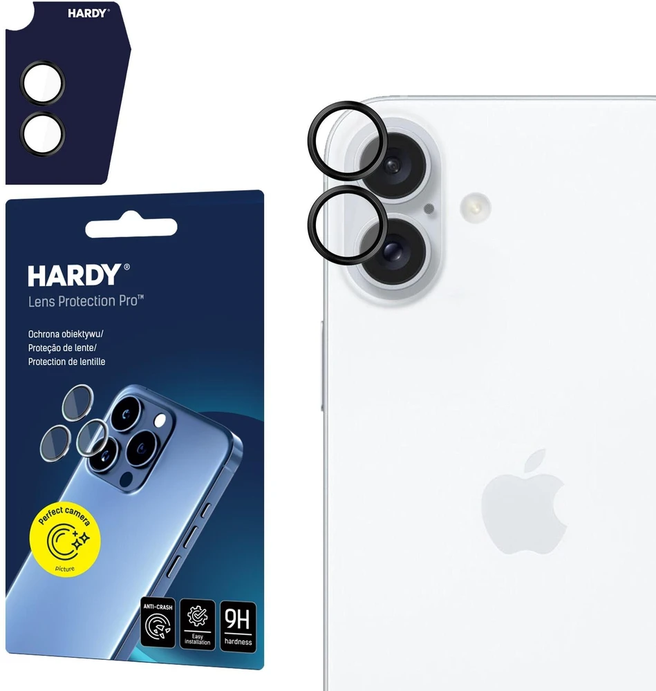 3mk Hardy Lens Protection Pro Kameros apsauga with Juodas Frame Apple iPhone 16 / 16 Plus