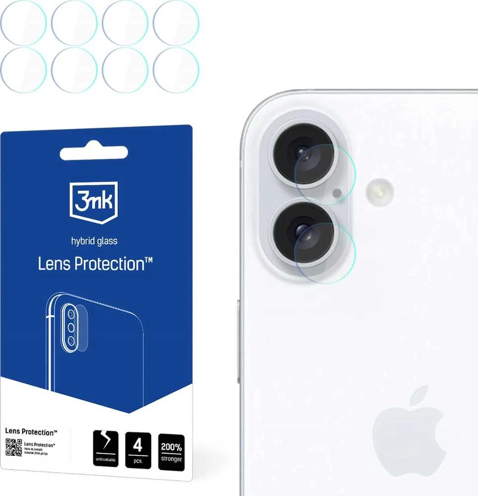 3MK objektyvo apsauga Apple iPhone 16 6.1" kameros objektyvo apsaugai, 4 vnt.