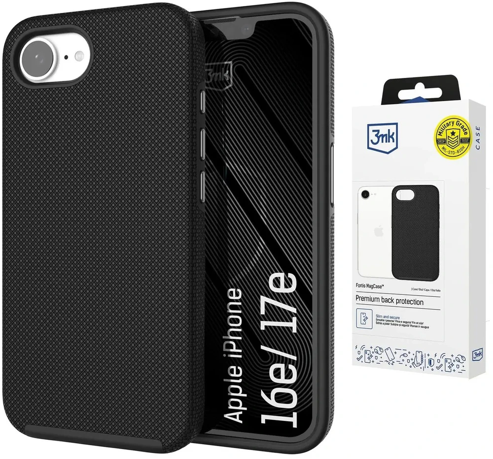 Dėklas 3Mk apsauga 3mk Fortis MagCase iPhone 16e / 17e - juodas