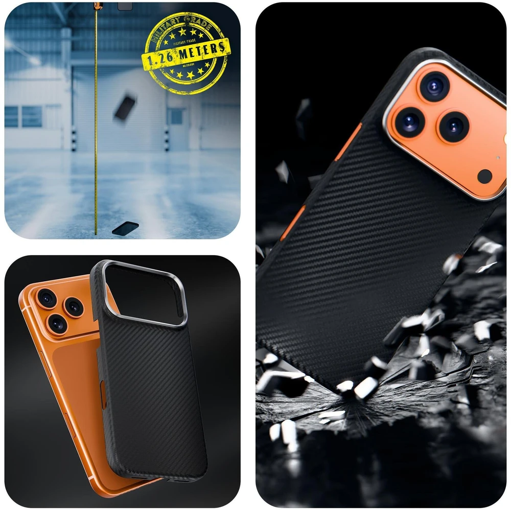 Dėklas 3mk Hardy Aramid MagCase do Apple iPhone 17 Pro/ 18 Pro juoda