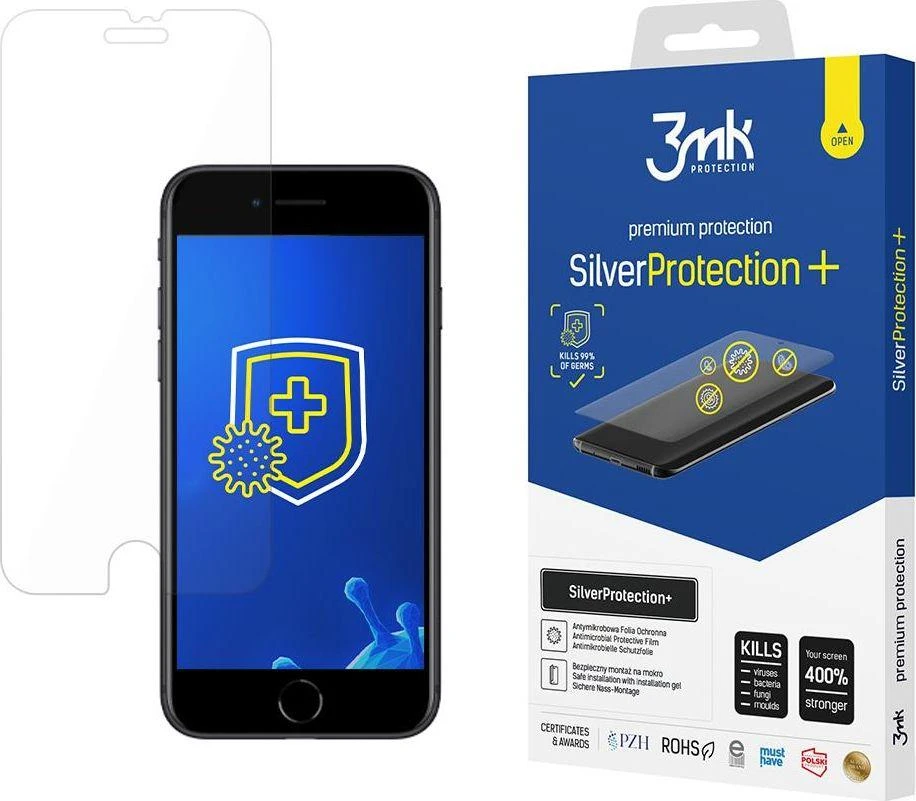 Nezatříděno LCD apsauginė plėvelė 3MK Sidabrinis Protection+ Apple iPhone 7/8/SE 2020/SE 2022