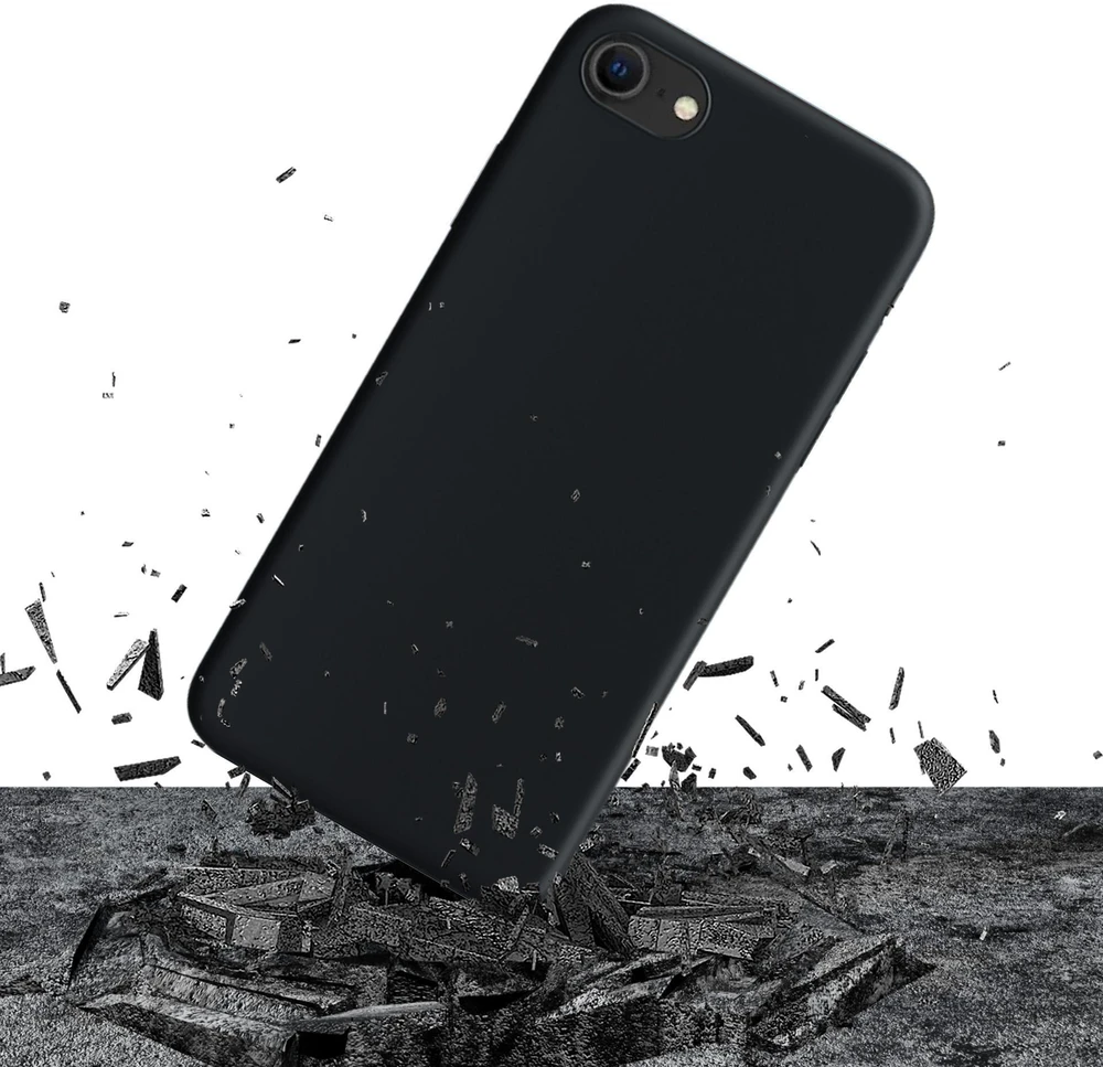 3Mk apsauginis matinis dėklas „iPhone SE 2020“ - Juodas