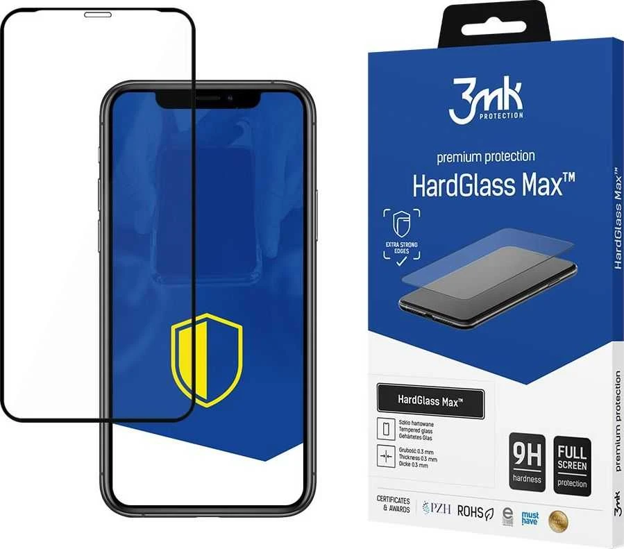 3mk HardGlass Max, skirtas iPhone X / XS / 11 Pro BL