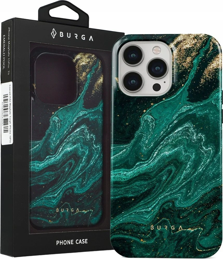 „Burga Emerald Pool“ tvirtas „Magsafe“ dėklas, skirtas „iPhone 15 Pro“