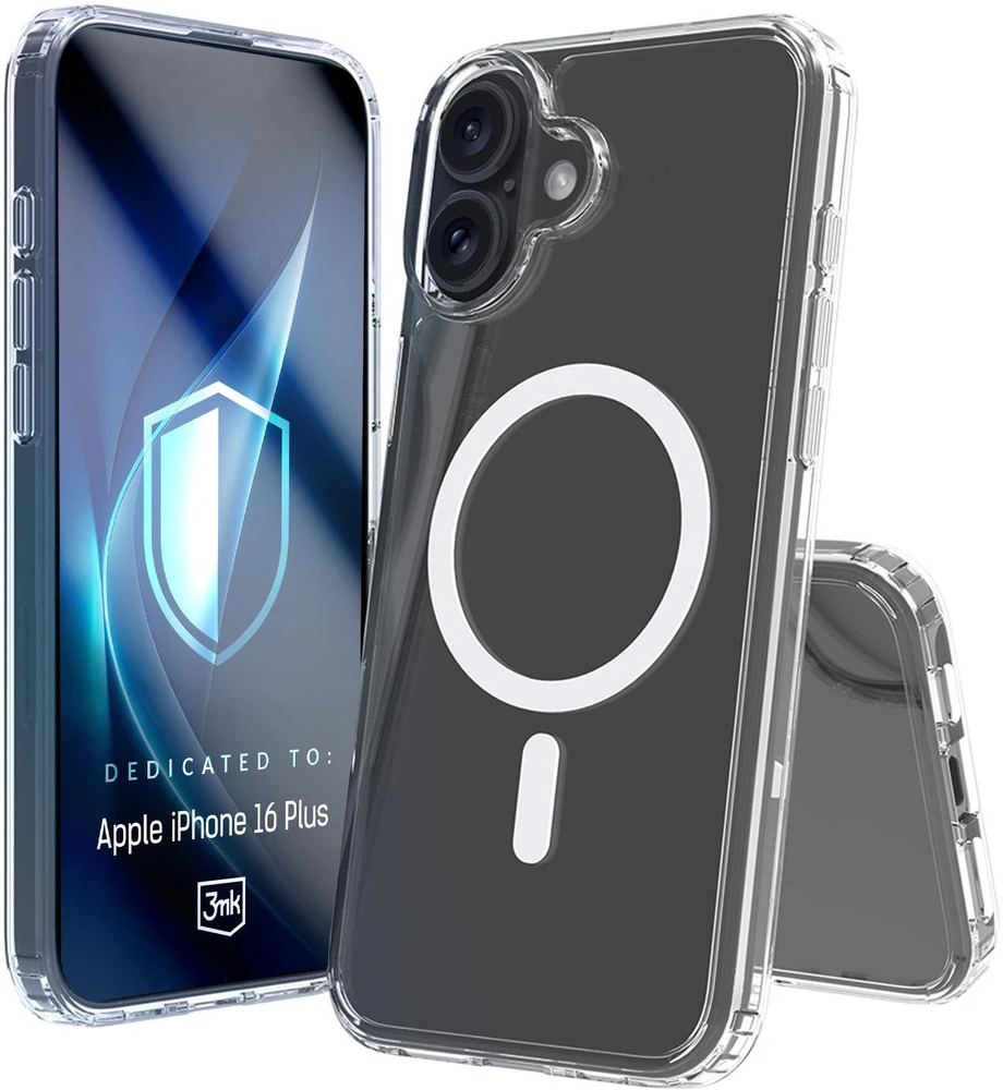 Dėklas 3Mk apsauga 3mk „Armor MagCase“, skirtas „iPhone 16 Plus“ – skaidrus