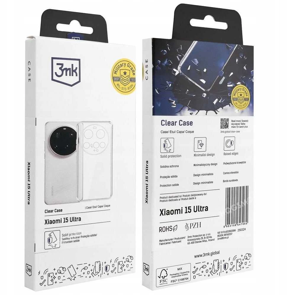 Dėklas 3mk skaidrus 1,2 mm Xiaomi 15 Ultra dėklas