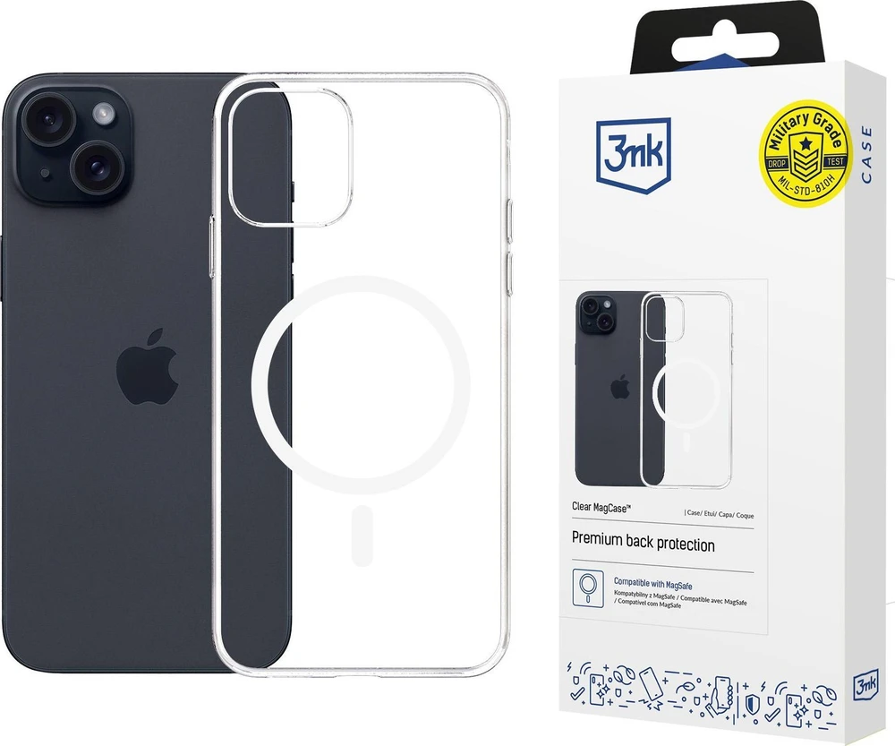 3MK skaidrus MagDėklas Apple iPhone 15