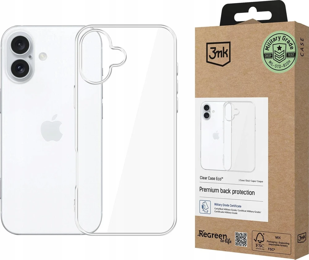 Dėklas 3MK ClearCase Eco Apple iPhone 16 Plus GRS CU 1304127