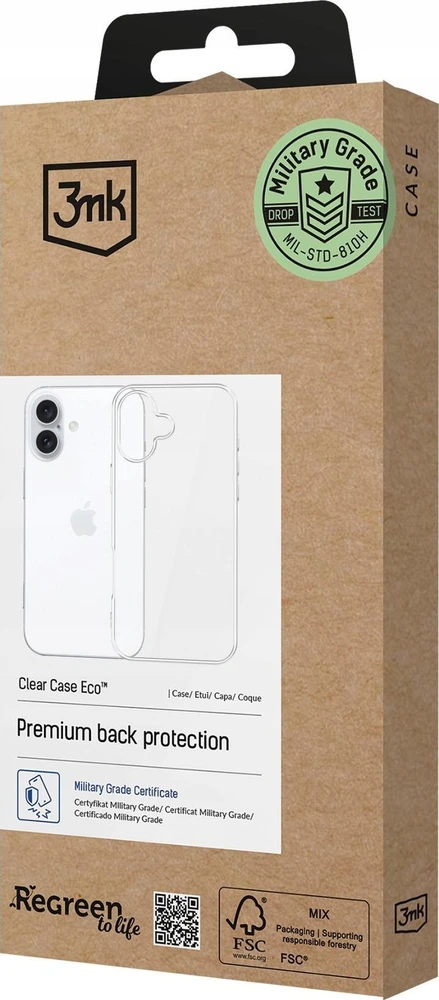 Dėklas 3MK ClearCase Eco Apple iPhone 16 Plus GRS CU 1304127
