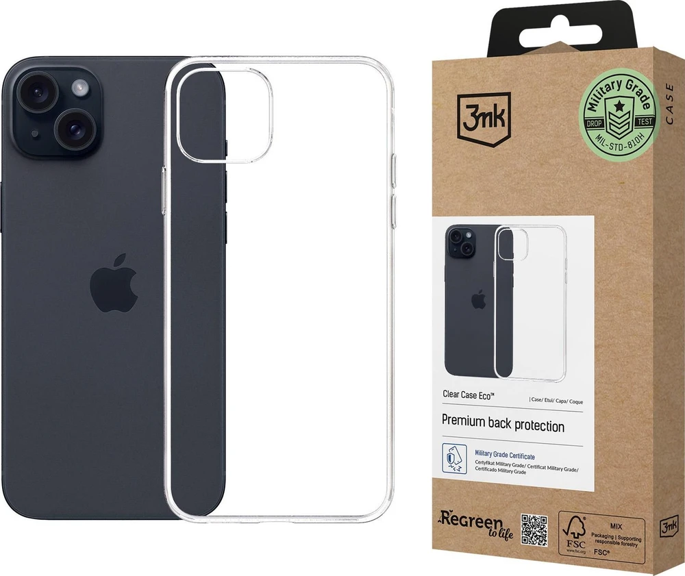 Dėklas 3MK ClearCase Eco Apple iPhone 15 Plus GRS CU 1304127