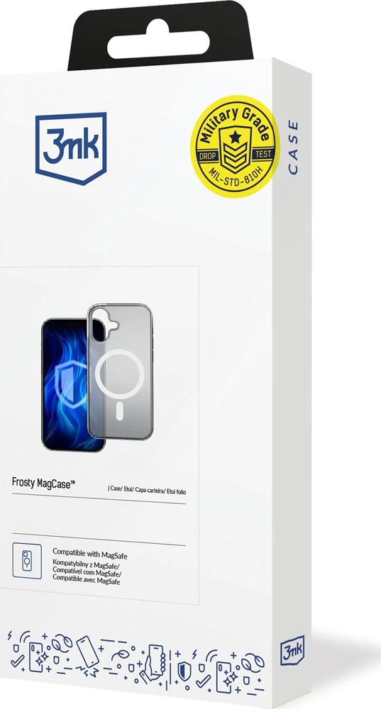 3MK Frosty Mag Apple iPhone 16 dėklas telefonui baltos spalvos