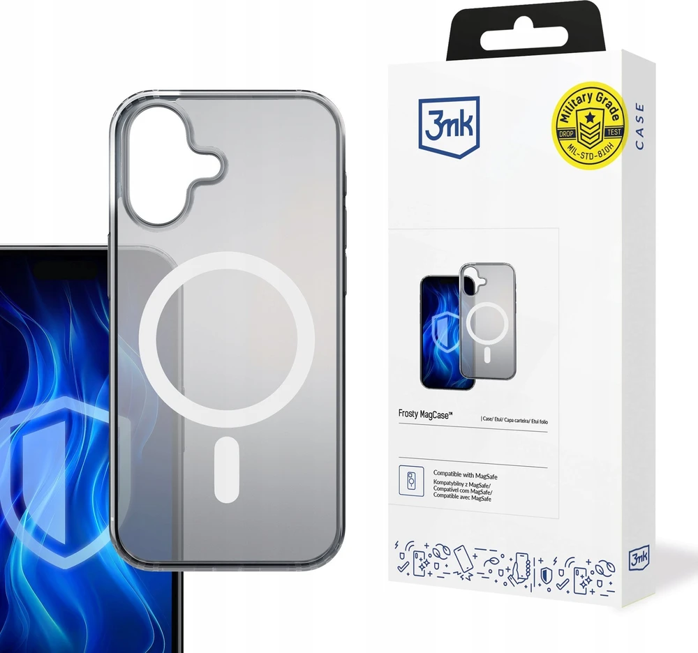 3MK Frosty Mag Apple iPhone 16 dėklas telefonui baltos spalvos