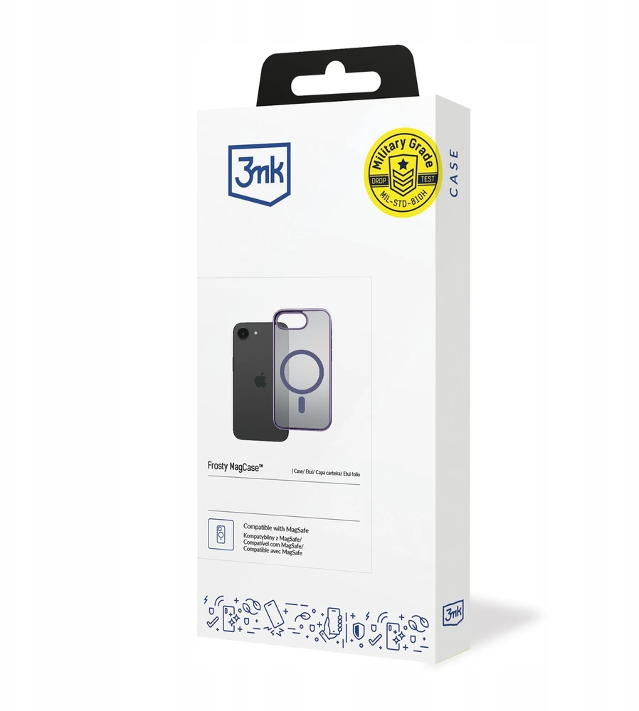 Dėklas 3mk Frosty MagCase, skirtas Apple iPhone 16E – violetinė