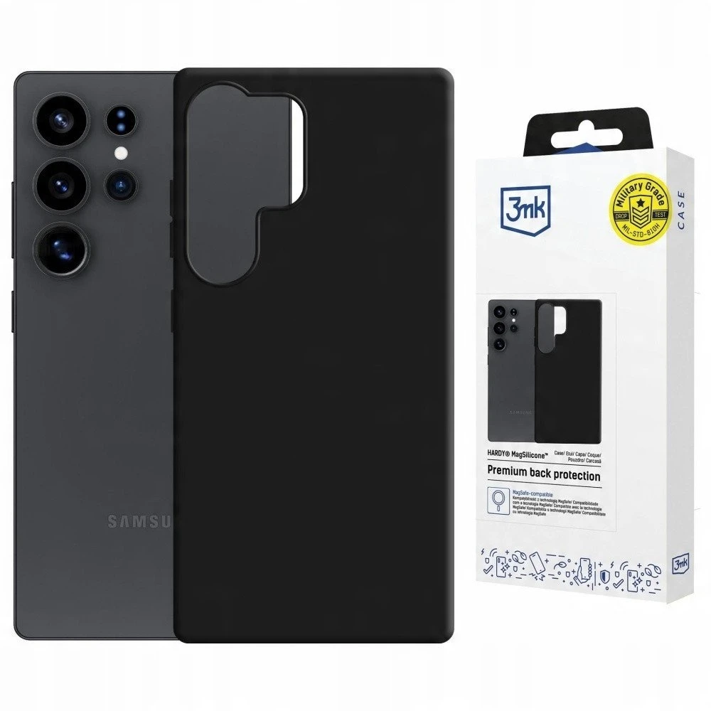 3MK Hardy MagSilicone dėklas Samsung Galaxy S25 Ultra juodos spalvos