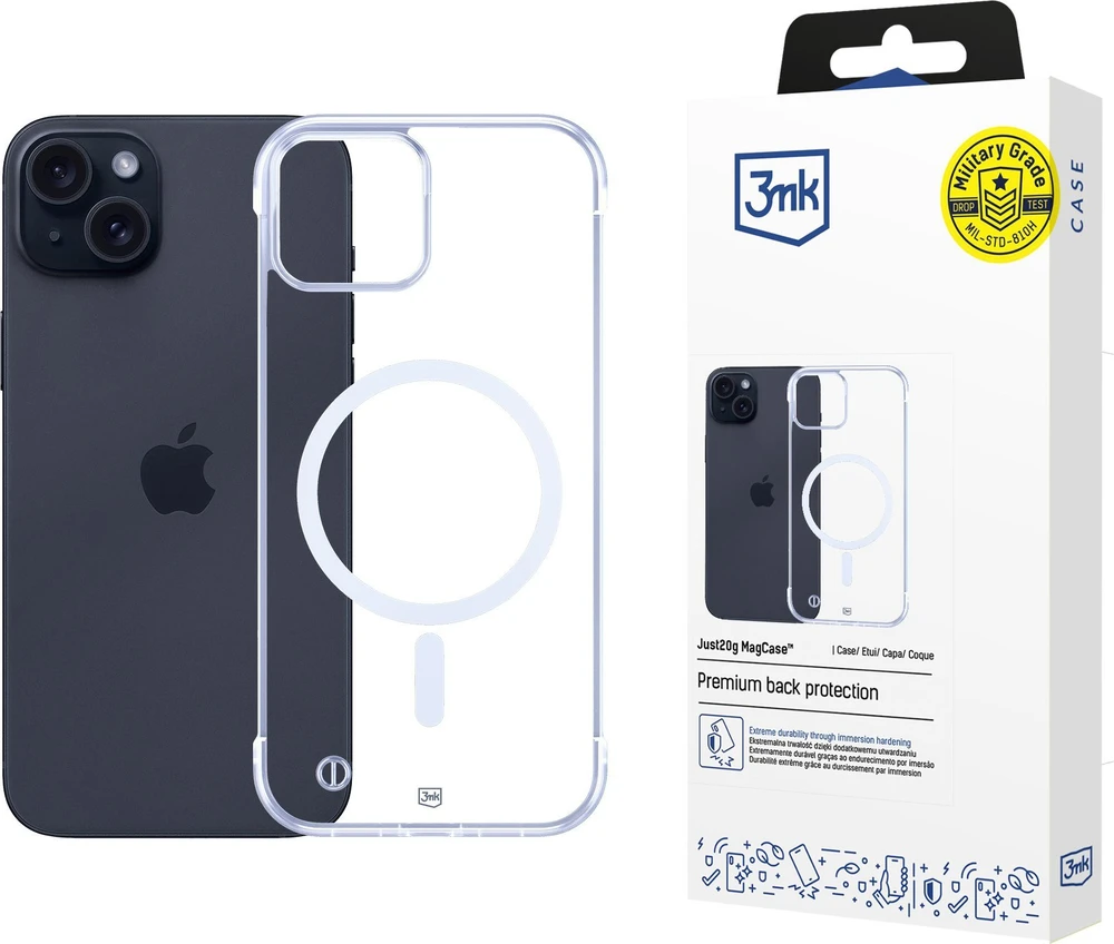 Dėklas Nezatříděno 3Mk apsauga 3mk Just20g MagCase iPhone 15 Plus - skaidrus