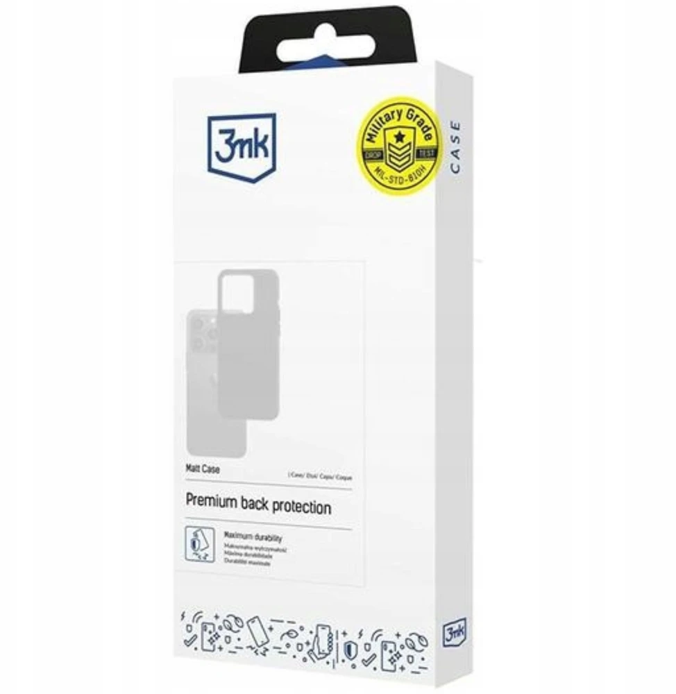 3mk matinis dėklas, skirtas „Samsung Galaxy A07 4G“ - juodas