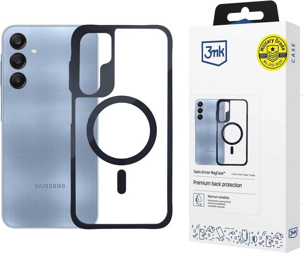 Dėklas 3mk Satin Armor MagCase, skirtas Samsung Galaxy A25 5G – skaidrus