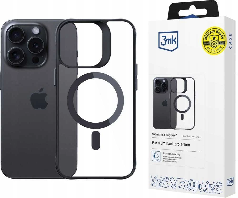 Dėklas 3MK Satin Armor Mag Apple iPhone 15 Pro Max 6,7"