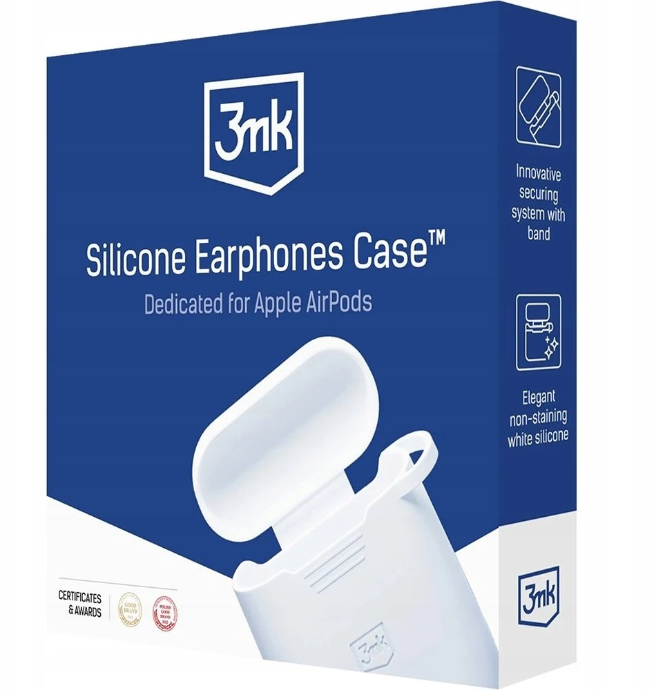 3Mk apsauginis 3mk silikoninis AirPods dėklas, skirtas AirPods Pro 3 - Baltas