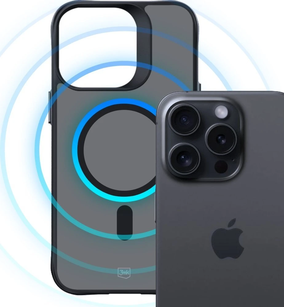 3MK Smoke Mag dėklas iPhone 15 Pro Max 6.7"