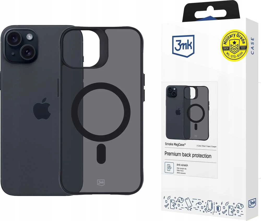 3MK dūmų spalvos MagDėklas Apple iPhone 15 Plus 6.7″