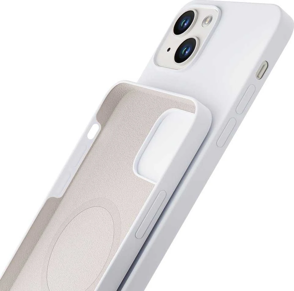 Dėklas 3Mk Protection 3 mk Hardy silikoninis „MagCase“, skirtas „iPhone 15 Plus“ – baltas