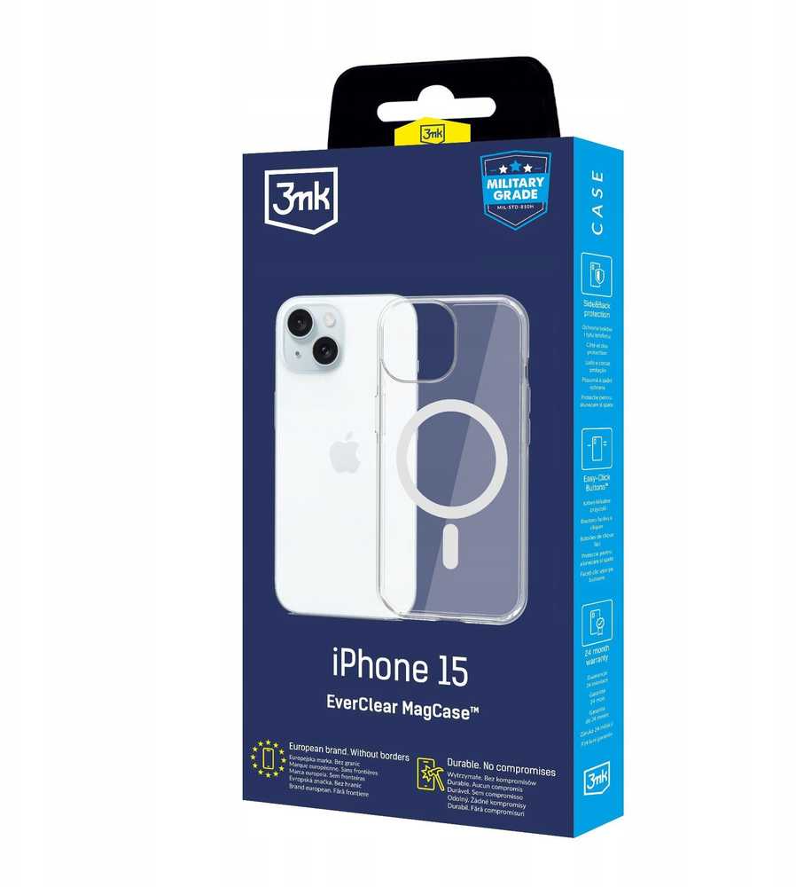 Dėklas 3MK EverClear MagCase skirtas Apple iPhone 15