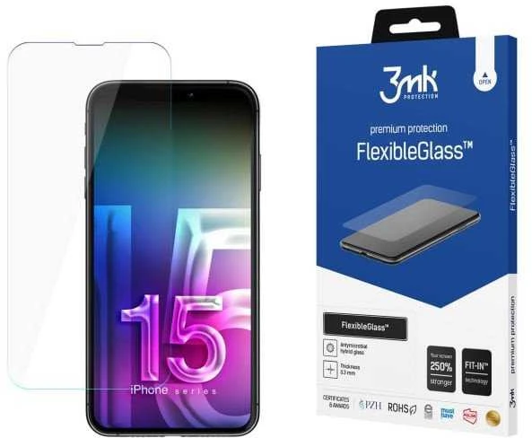 3Mk 3 mk „Apple iPhone 15“ – 3 mk „FlexibleGlass v2.0“