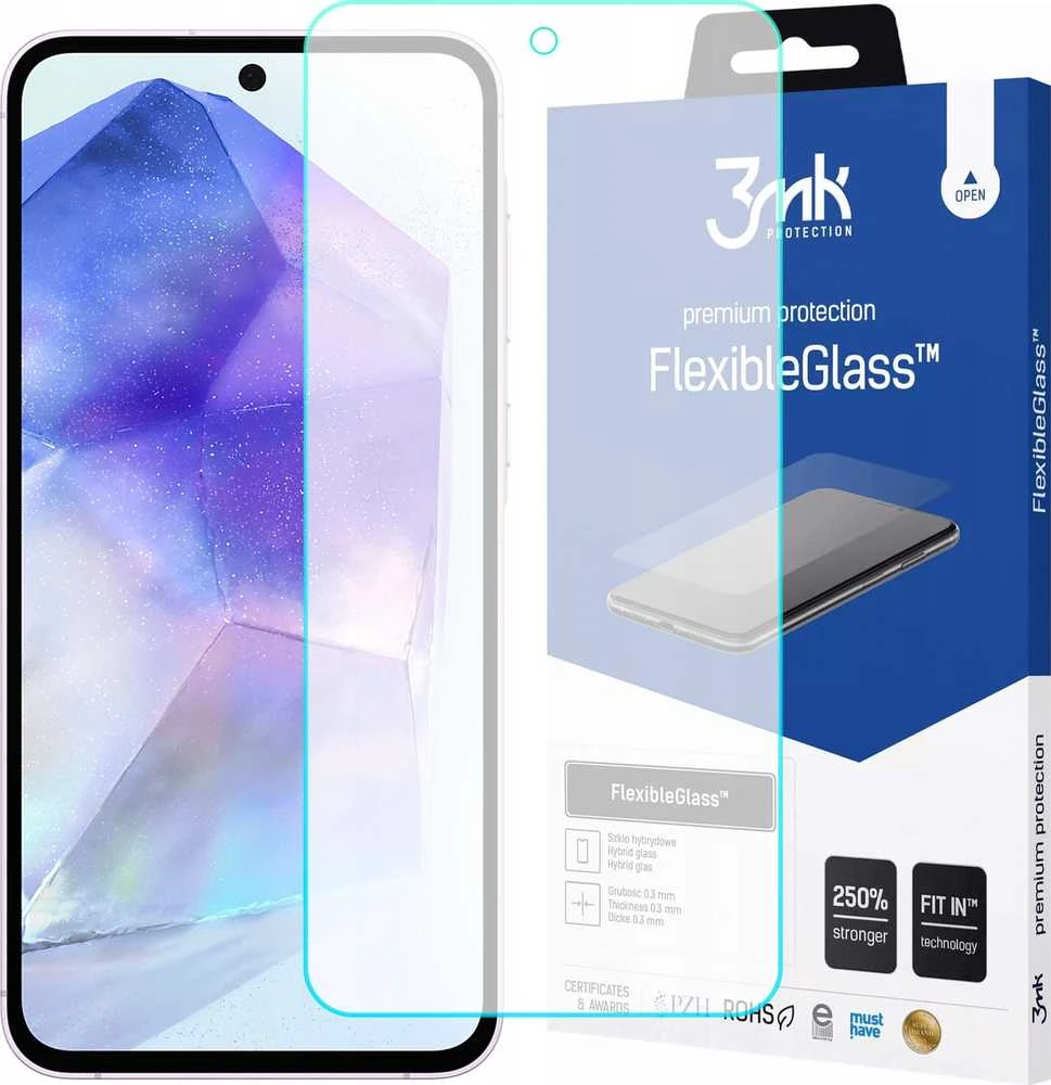 3MK lankstus stiklas Samsung A35/A55 5G hibridinis stiklas