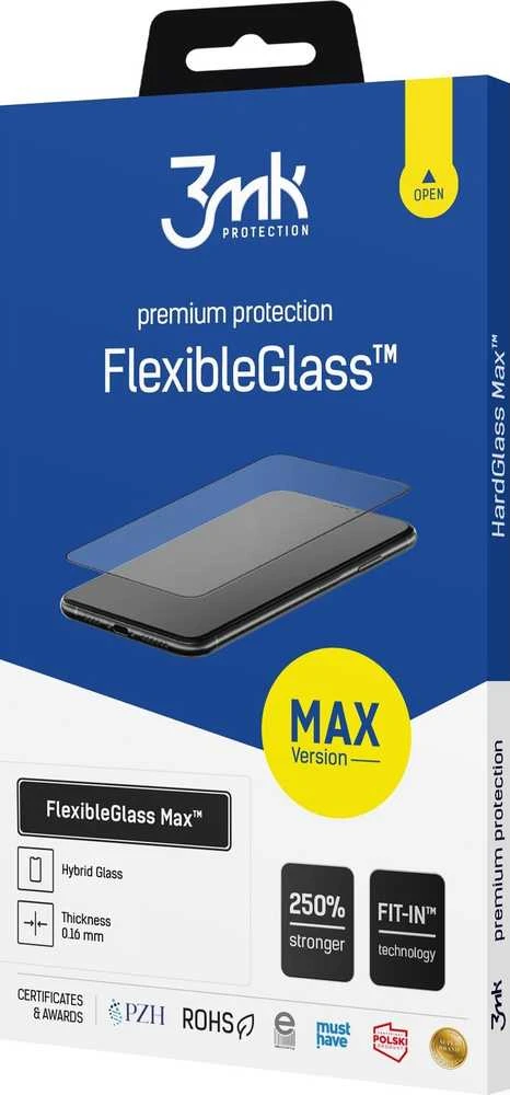 3MK FlexibleGlass Max Samsung Galaxy S24 Ultra juodas, hibridinis stiklas su sustiprintais kraštais