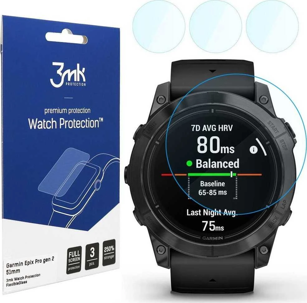 3MK „FlexibleGlass“ laikrodis su „Garmin Epix Progen 2“ 51 mm hibridiniu stiklu