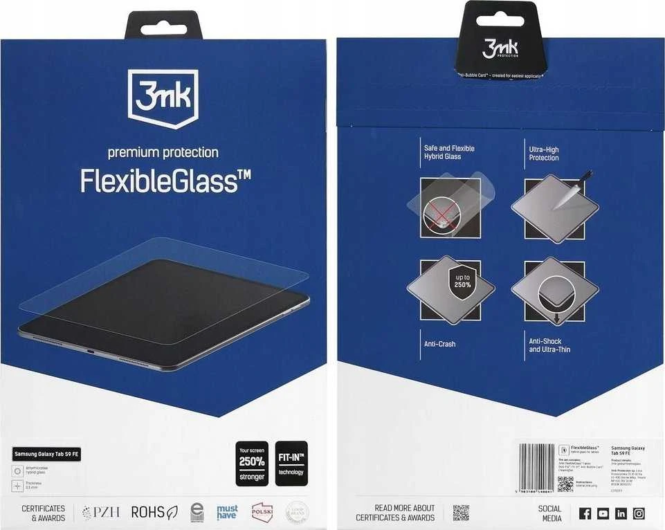 3MK „FlexibleGlass“ „Samsung Galaxy Tab S9 FE“ su 11 colių hibridiniu stiklu