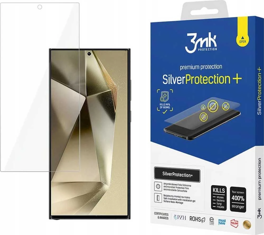 3MK SilverProtect+ Samsung S24 Ultra S928 antimikrobinė plėvelė, skirta drėgnam montavimui