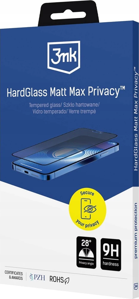 Grūdintas stiklas 3mk Hardglass Matt Max Privatumas Apple iPhone 14 Pro